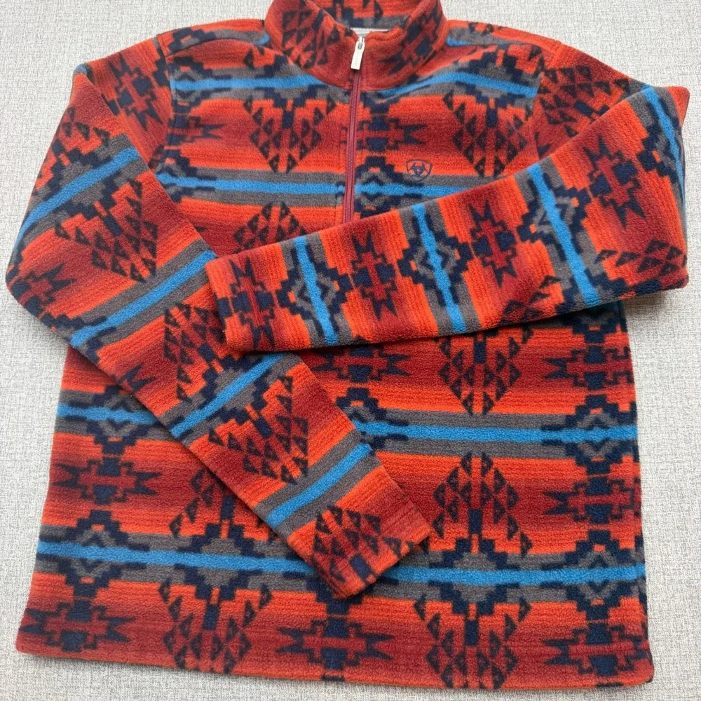 Ariat Girls Prescott Fleece Cavalry SMU 1/4 Zip Pullover Western Aztec
